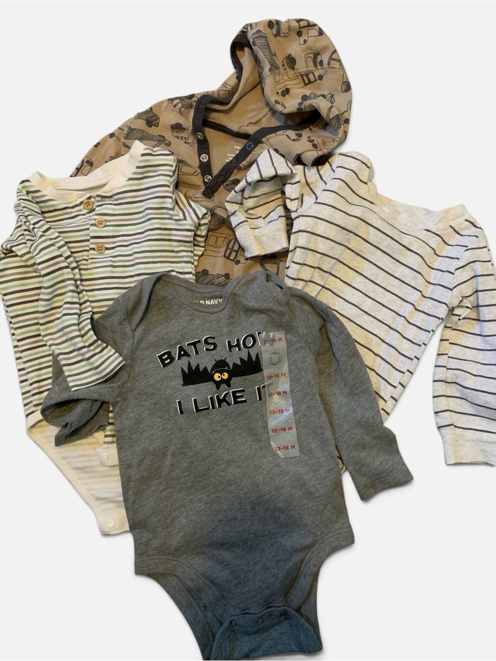 Carter's Gray 'Bats Home I Like' Long-Sleeve Bodysuit